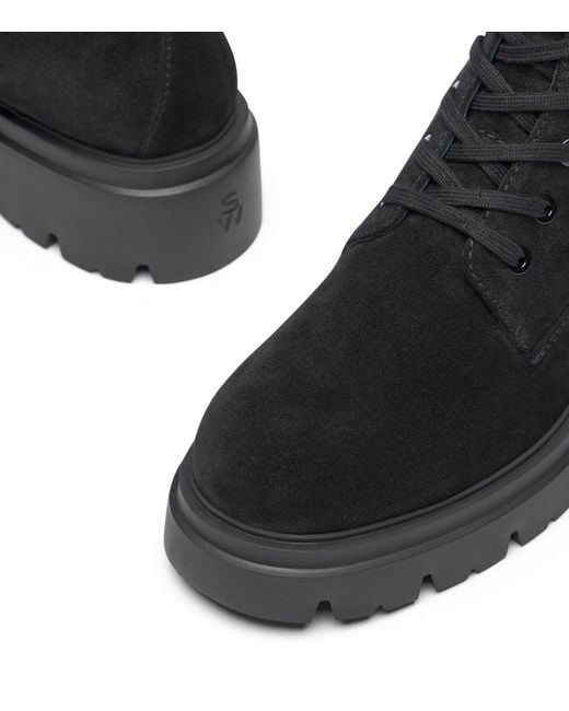 Stuart Weitzman Black Hudson Lace-Up Bootie