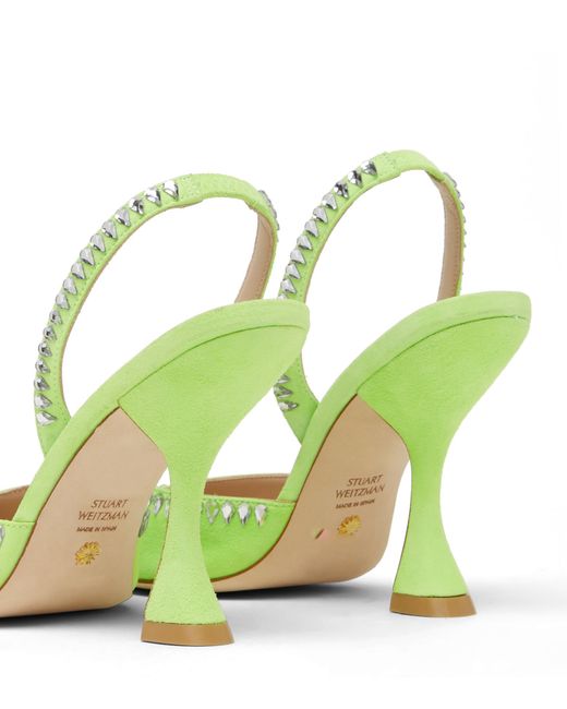 Stuart Weitzman Green Gemcut Xcurve 100 Slingback Pump