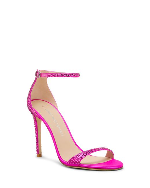 Stuart Weitzman Pink Nudist Shine 100 Sandal