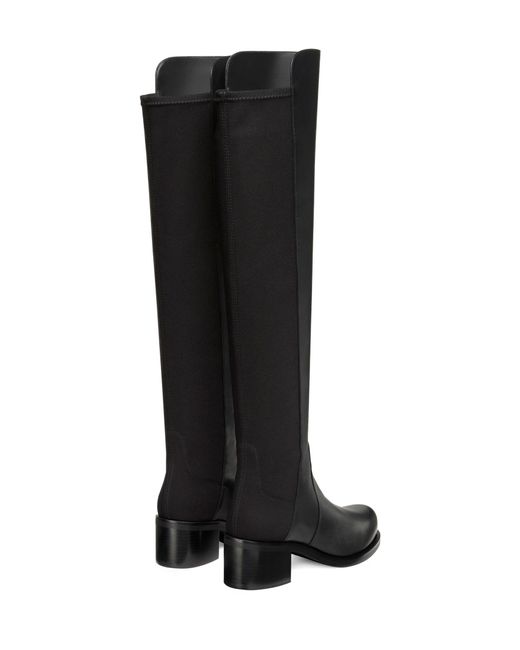 Stuart Weitzman Black Reserve Bold Leather Over-the-knee Boots