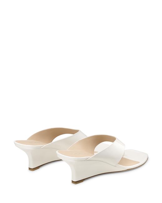 Stuart Weitzman White Vinnie Wedge Thong 50
