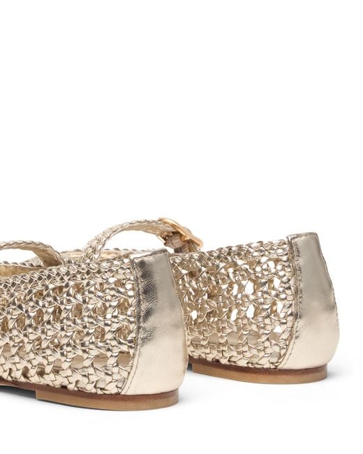 Stuart Weitzman Natural Prima Woven Mary Jane
