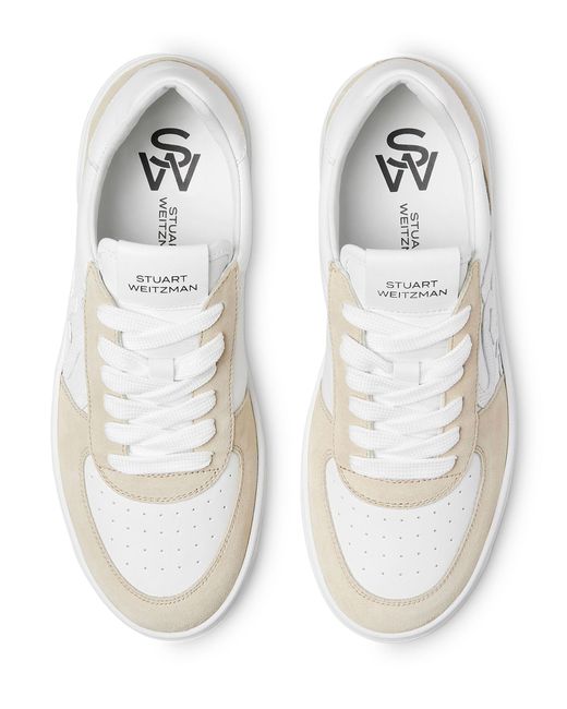 Stuart Weitzman White , Sw Courtside Monogram Sneaker, Sneakers,