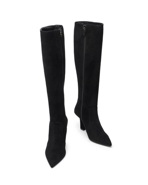 Stuart Weitzman Black Vinnie Zip Boot 85