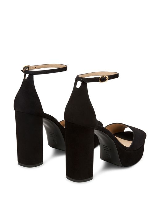 Stuart Weitzman Black Sabrina Ankle-Strap Platform