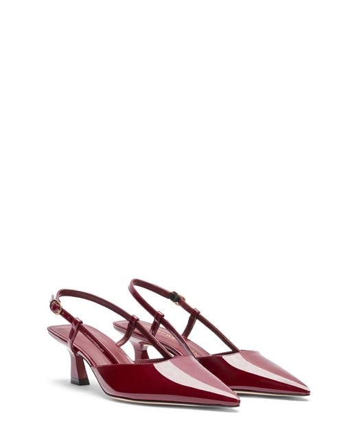 Stuart Weitzman Red Rosewood Patent Slingback Pumps