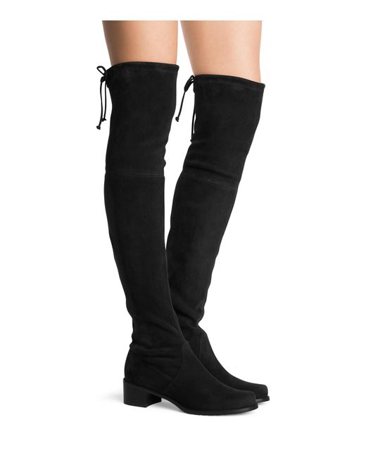 Stuart Weitzman Black Suede Knee-High Boots For