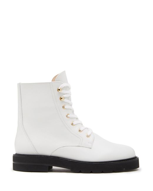 Stuart Weitzman White Mila Lift Bootie