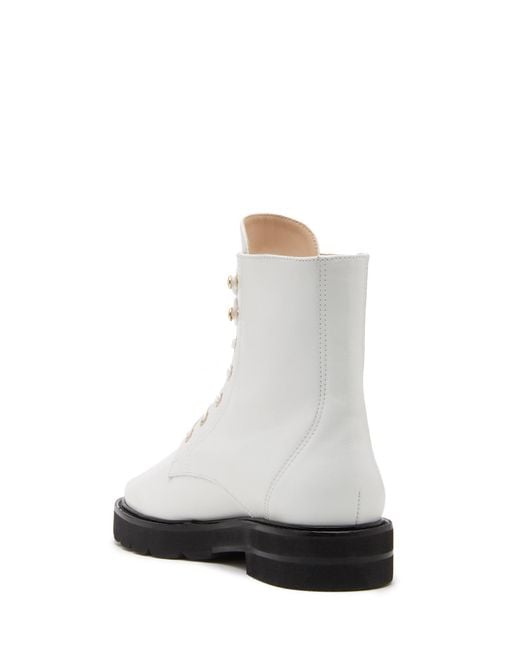 Stuart Weitzman White Mila Lift Bootie