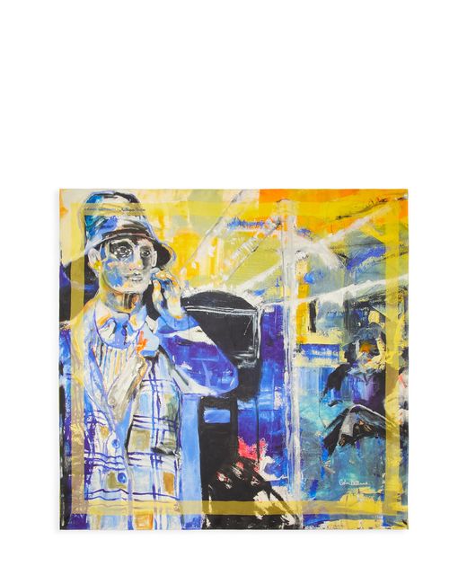 Stuart Weitzman Blue Sw X Kidsuper Silk Scarf