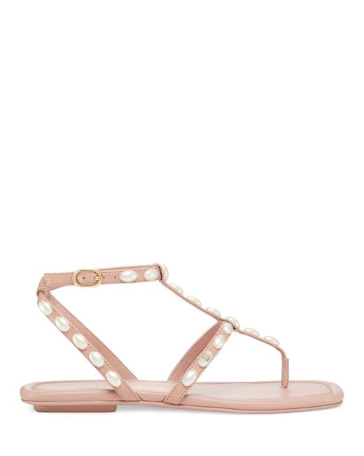 Stuart Weitzman Pink , Pearlita Flat Sandal, Sandals,
