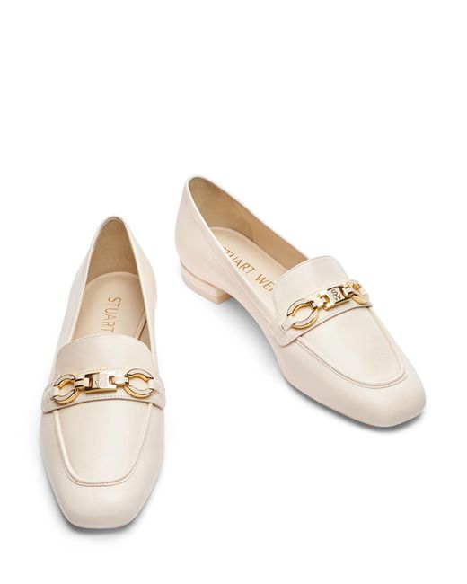 Stuart Weitzman Natural , Sw Signature Square Loafer, Flats And Loafers,