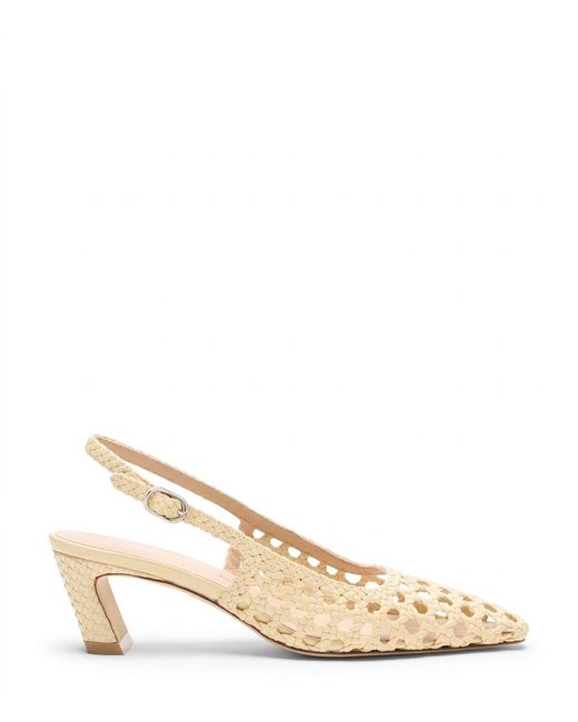 Stuart Weitzman Natural Stassi Woven Slingback 50
