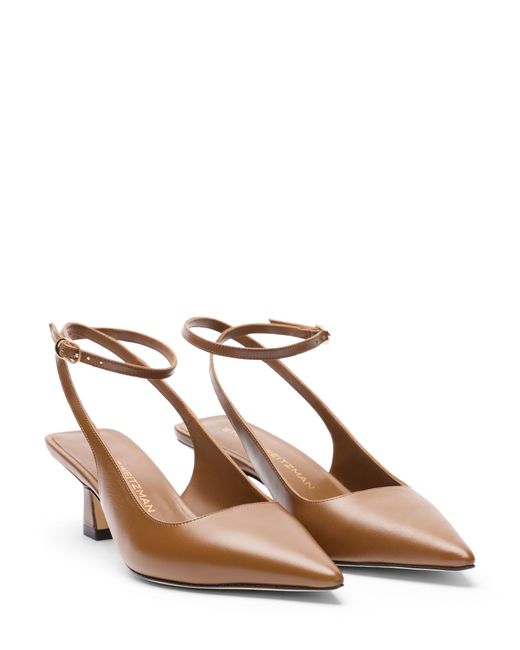 Stuart Weitzman Brown Vinnie 50 Strap Pump