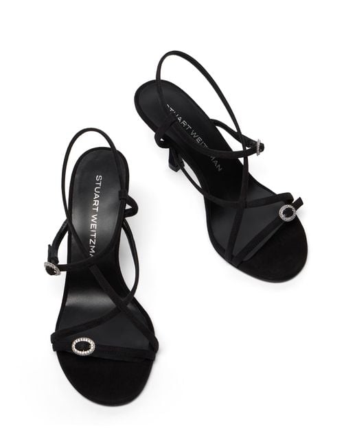 Stuart Weitzman Black Kensington Strappy Sandal 85