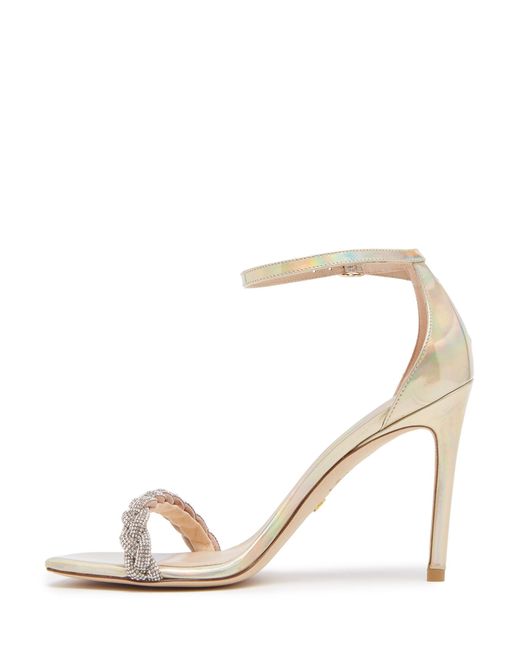 Stuart Weitzman Metallic Nudistcurve 100 Highshine Sandal