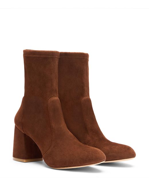 Stuart Weitzman Brown Flareblock 85 Stretch Bootie