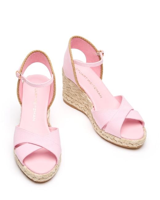 Stuart Weitzman Pink Mirela Ii Espadrille Wedge