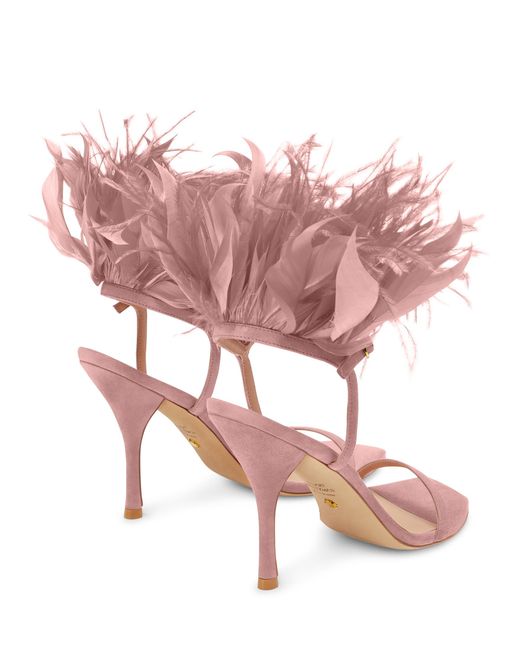 Stuart Weitzman Pink Plume 100 Sandal