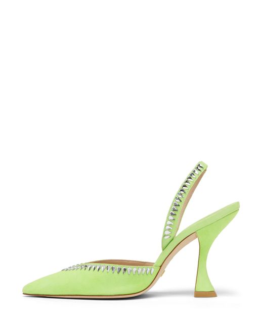 Stuart Weitzman Green Gemcut Xcurve 100 Slingback Pump