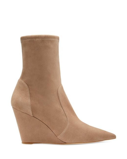 Stuart Weitzman Brown Stuart Wedge 85 Sock Bootie