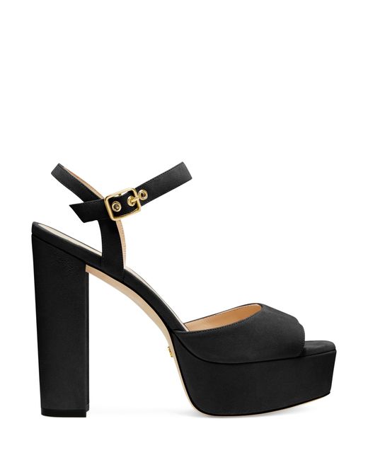 Stuart Weitzman Black Ryder 95 Platform Sandal