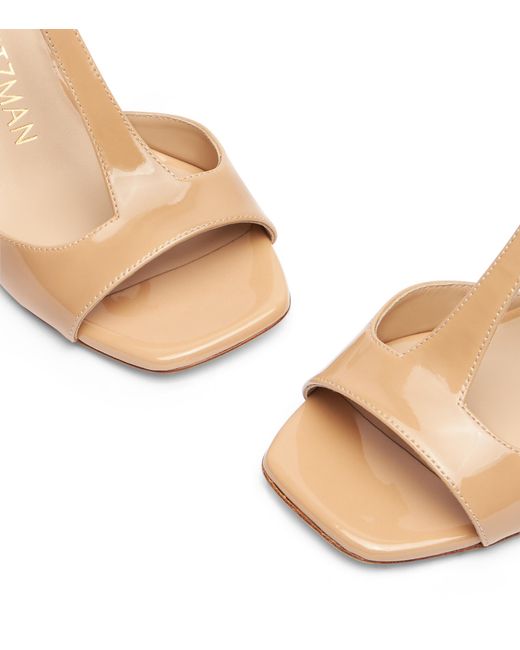 Stuart Weitzman Natural Flareblock T-Strap Sandal