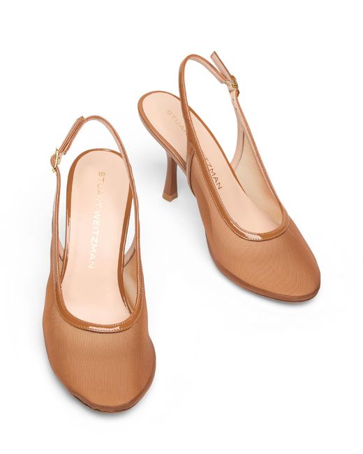 Stuart Weitzman Natural Bareitall Slingback 85