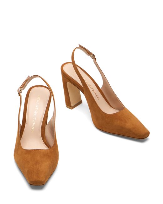 Stuart Weitzman Brown Stassi Slingback 85