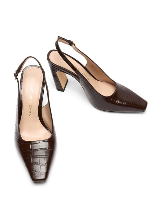 Stuart Weitzman Brown Stassi Slingback 85