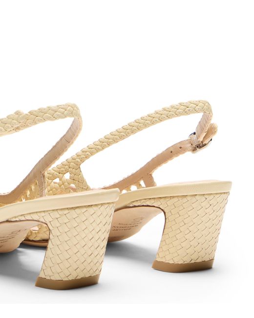 Stuart Weitzman Natural Stassi Woven Slingback 50