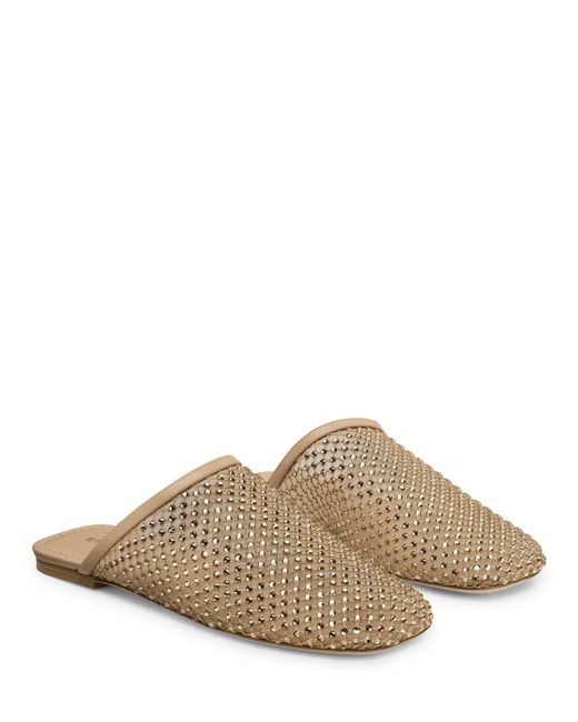 Stuart Weitzman Brown Bareitall Shine Mule