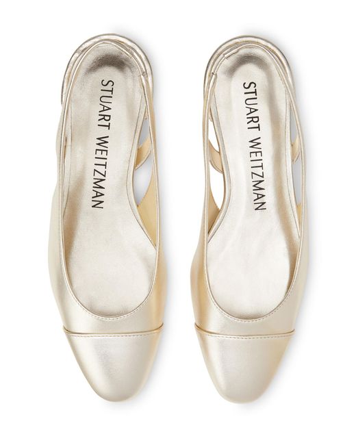 Stuart Weitzman Natural , Crystal Slingback, Flats And Loafers,