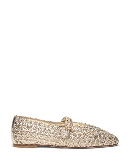 Stuart Weitzman Natural Prima Woven Mary Jane