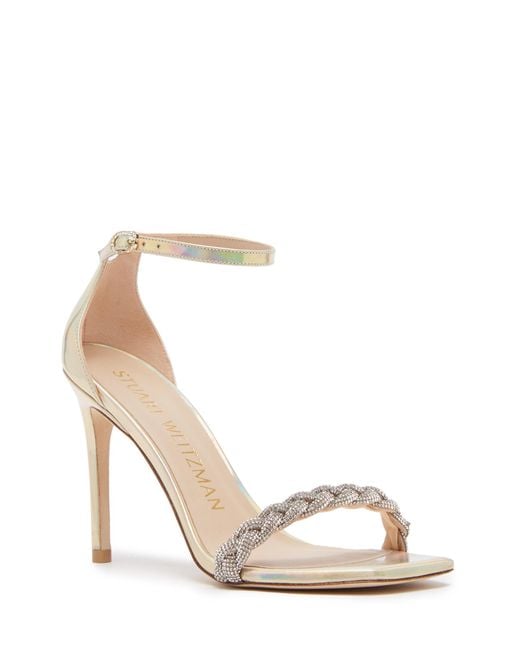 Stuart Weitzman Metallic Nudistcurve 100 Highshine Sandal
