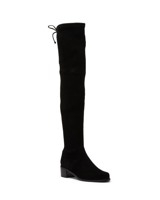 Stuart Weitzman Black Suede Knee-High Boots For
