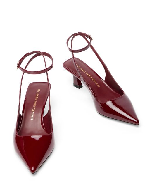 Stuart Weitzman Red Vinnie 50 Strap Pump