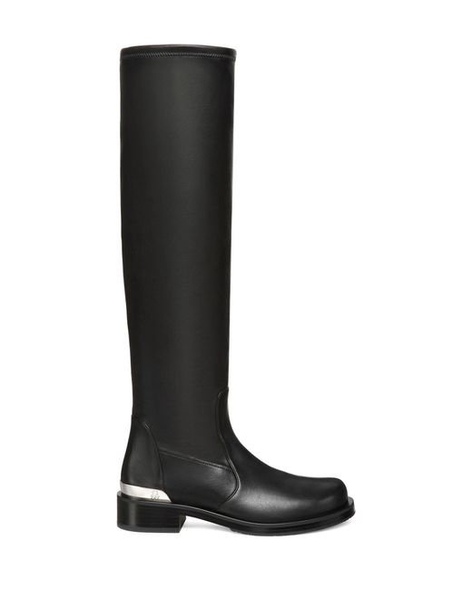 Stuart Weitzman Black Mercer Leather Knee-high Boots