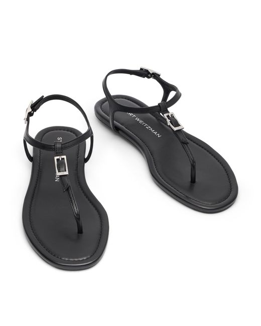 Stuart Weitzman Black Georgie T-Strap