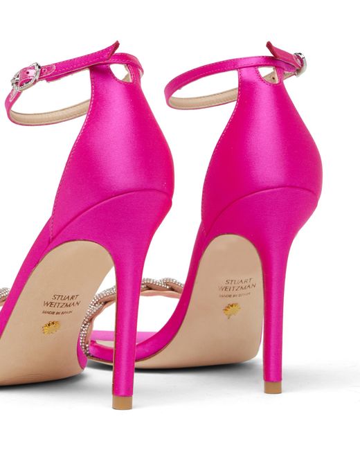 Stuart Weitzman Pink Nudistcurve 100 Highshine Sandal
