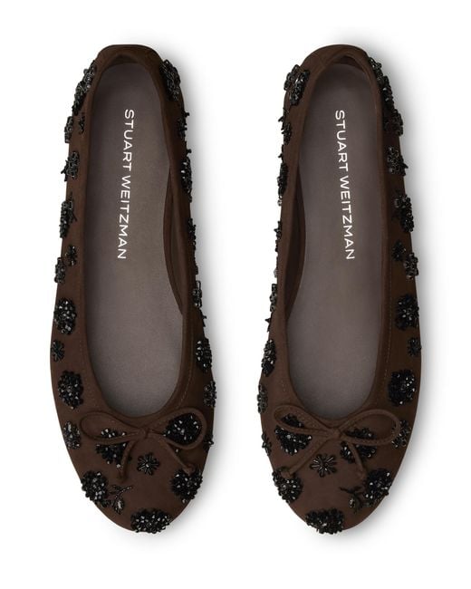 Stuart Weitzman Brown Prima Bow Ballet