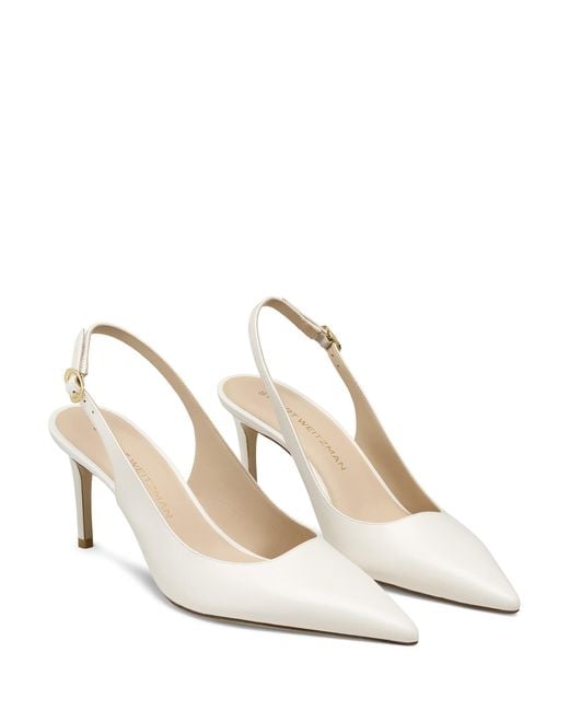 Stuart Power Slingback 75 Stuart Weitzman de color White