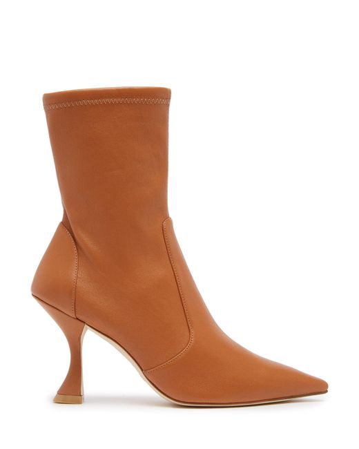 Stuart Weitzman Brown Xcurve 85 Sock Bootie