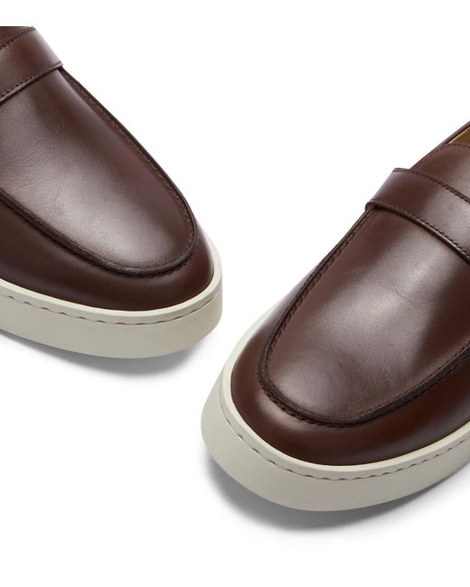 Stuart Weitzman Brown Hamptons Buckle Loafer for men