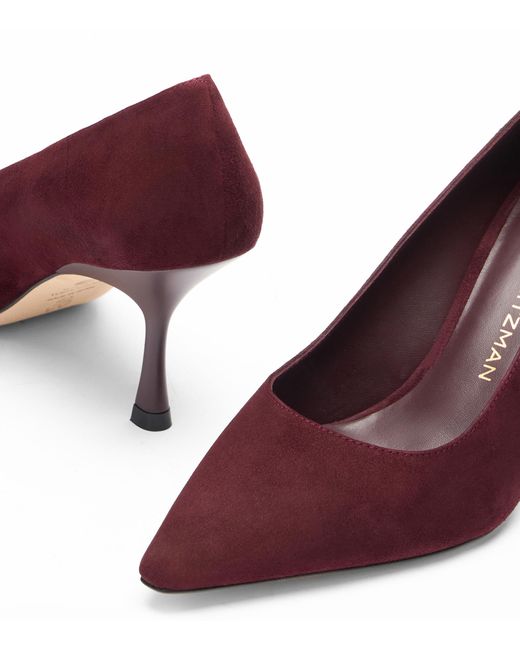 Stuart Weitzman Purple Pointed-Toe Suede Stiletto Pumps