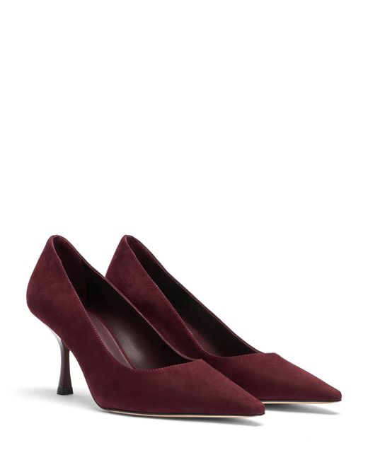 Stuart Weitzman Purple Pointed-Toe Suede Stiletto Pumps