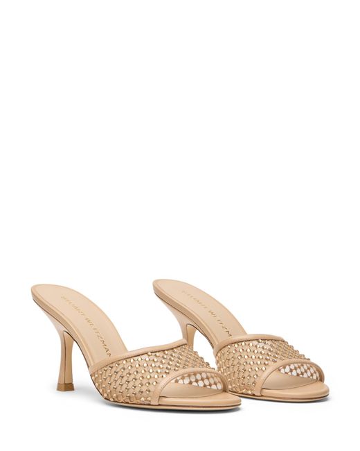 Stuart Weitzman Natural Bareitall Shine Sandal 85