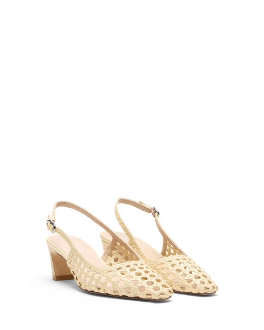 Stuart Weitzman Natural Stassi Woven Slingback 50