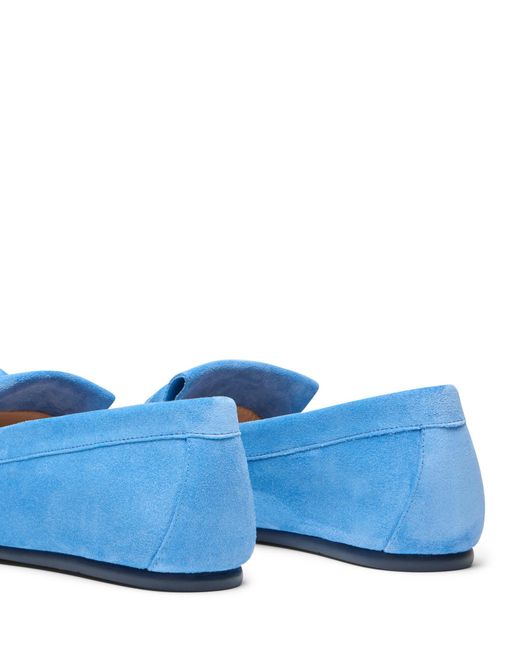 Stuart Weitzman Blue Britt Fringe Moccasin