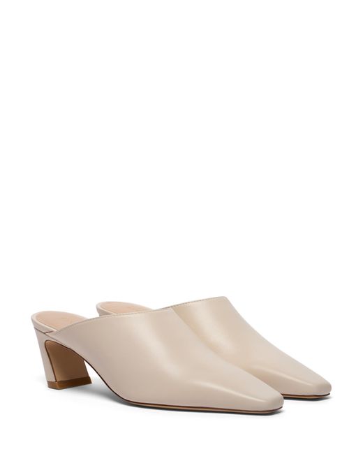 Stuart Weitzman White Stassi Mule 50